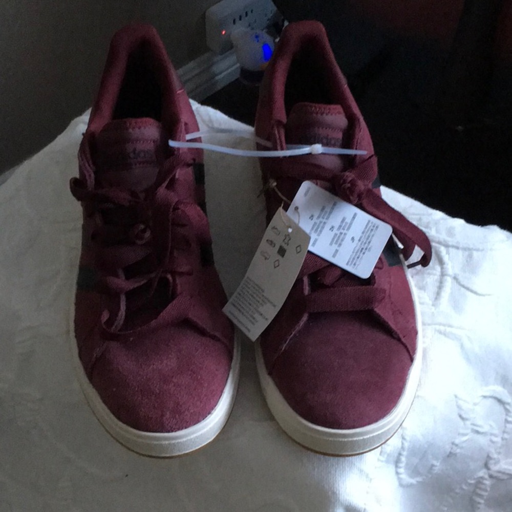 Adidas Burgundy Suede Sneakers